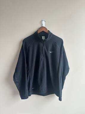 Nike Therma-FIT Quarter Zip Fleece Pullover Black Size Large
